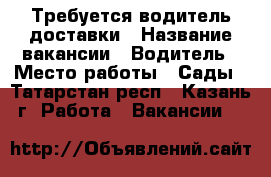 Требуется водитель доставки › Название вакансии ­ Водитель › Место работы ­ Сады - Татарстан респ., Казань г. Работа » Вакансии   